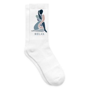 Relax – Minimalist Yoga & Meditation Design - Tennissocken - Weiß - Rechts