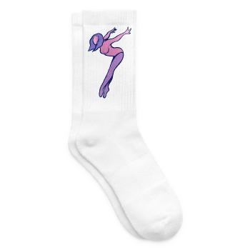 Pink-Lila-Silhouette-Tänzer - Tennissocken - Weiß - Rechts