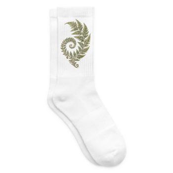 Fibonacci Spirale Farn – Mathematik und Natur - Tennissocken - Weiß - Rechts