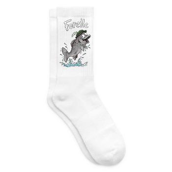 Forelle Lustiger Fisch | Angler Fischer Geschenk - Tennissocken - Weiß - Rechts