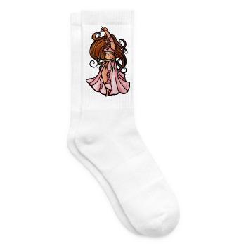 Boho-Tänzer im pinken Kleid - Tennissocken - Weiß - Rechts
