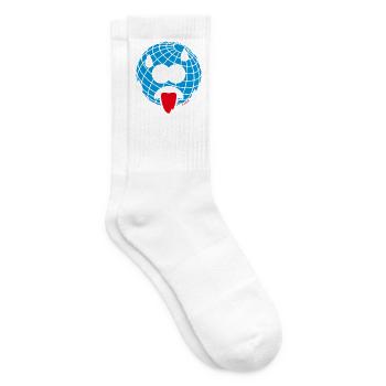 Emoticon Erde, I Break Together, Klimawandel NEG3C - Tennissocken - Weiß - Rechts
