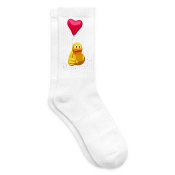 Herzballon und Daumenhoch Ente - Tennissocken - Weiß - Rechts