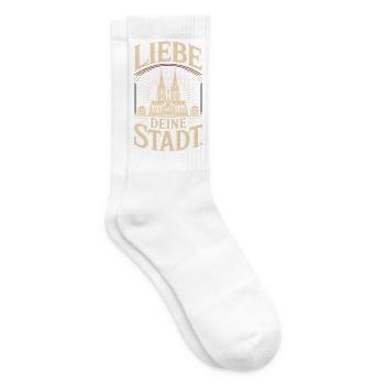 Köln Liebe Deine Stadt Kölner Kölle Karneval Köln - Tennissocken - Weiß - Rechts