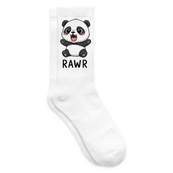 Süßer Panda Cartoon Brüllender Chibi - Tennissocken - Weiß - Rechts