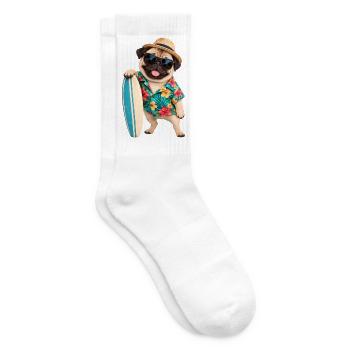 Mops Hund süßer Mops niedlicher Mops - Tennissocken - Weiß - Rechts