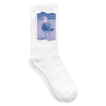 Wattvogel Foto Möwe Maritimes Geschenk - Tennissocken - Weiß - Rechts