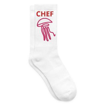 Koch Tintenfisch, die Kochqualle - Tennissocken - Weiß - Rechts