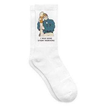 I Wax Mine Every Morning – Ski Shirt - Tennissocken - Weiß - Rechts