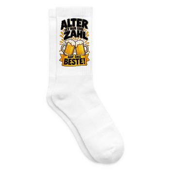 Alter ist nur eine Zahl – Prost - Tennissocken - Weiß - Rechts