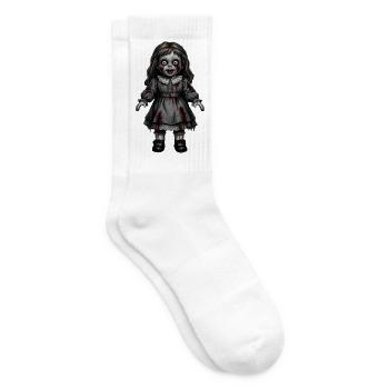 Gruselige Horror Puppe Halloween Geschenk  - Tennissocken - Weiß - Rechts