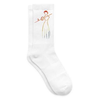 Flötenspielerin Skizze Vintage - Tennissocken - Weiß - Rechts