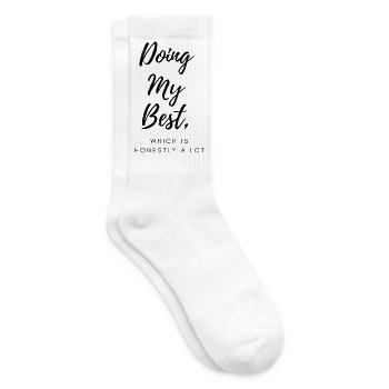 Ich gebe mein Bestes, was ehrlich gesagt eine Menge ist - Tennissocken - Weiß - Rechts