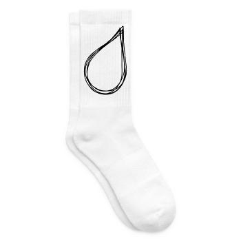 Tropfen handgezeichnet - Tennissocken - Weiß - Rechts