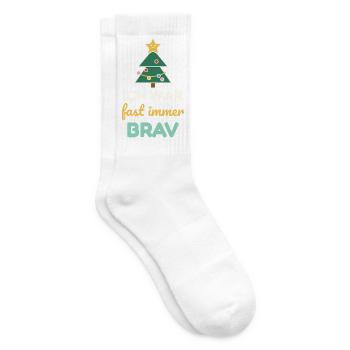 Ich war fast immer brav – Weihnachtsshirt Kinder - Tennissocken - Weiß - Rechts