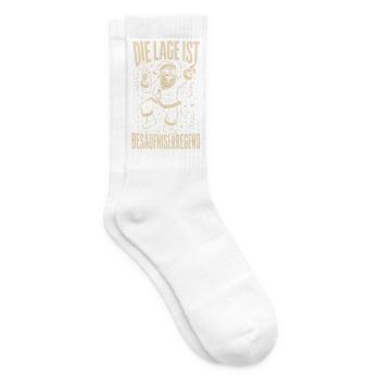 Die Lage ist besäufniserregend - Tennissocken - Weiß - Rechts