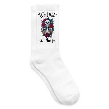 Halloween floral Skelett just a phase - Tennissocken - Weiß - Rechts
