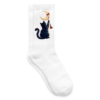 Mond-Abbrecherkatze - Tennissocken - Weiß - Rechts