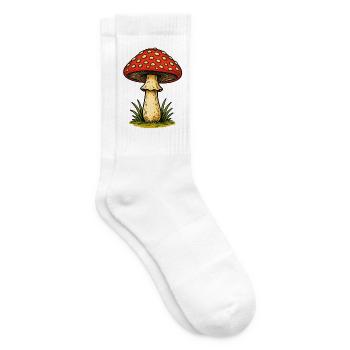 Red Toadstool Retro - Tennis socks - white - Right