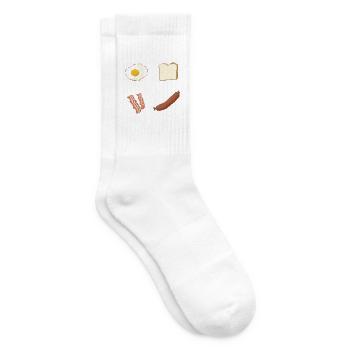 Pixelfrühstück Platte - Tennissocken - Weiß - Rechts
