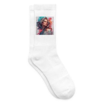 Retro Portrait - Tennissocken - Weiß - Rechts