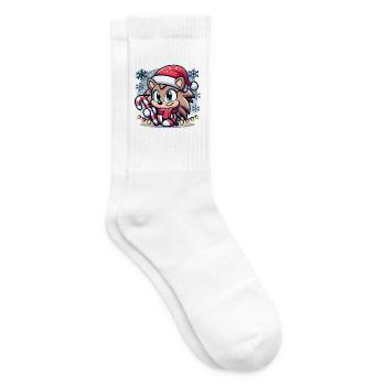 Igel-Weihnachten - Tennissocken - Weiß - Rechts
