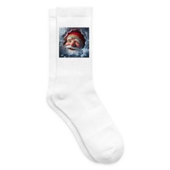 Wichtel blickt lachend durch Eis - Tennissocken - Weiß - Rechts