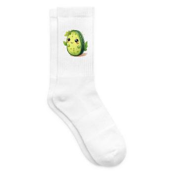 Homme concombre de cactus de Kawaii – Design mignon - Chaussettes de tennis - blanc - Droite