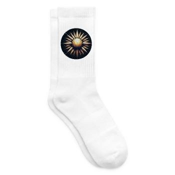 Goldene Sonne mit Strahlen Galaxie - Tennissocken - Weiß - Rechts