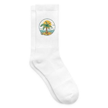 Sun Island Palm Magic - Tennis socks - white - Right