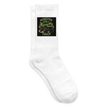 Monster truck - Tennis socks - white - Right