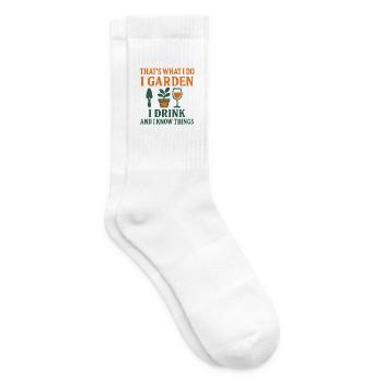 I Garden, I Drink – Gardening in style - Tennis socks - white - Right