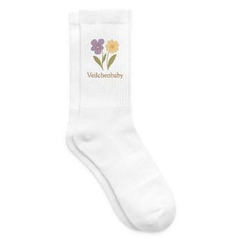 🌸 Veilchenbaby – Blumenliebe für kleine Seelen - Tennissocken - Weiß - Rechts