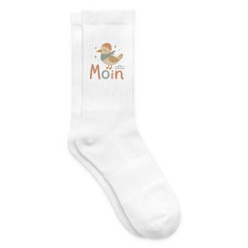 Moin Möwe – Nordsee Küstenkind Design - Tennissocken - Weiß - Rechts
