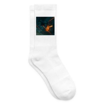 Futuristisches Angriffsbild eines Luftwaffenstützpunkts - Tennissocken - Weiß - Rechts