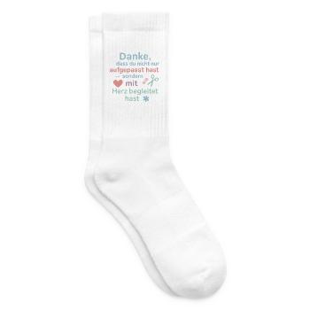 Merci avec le cœur - Idée cadeau pour éducateur - Chaussettes de tennis - blanc - Droite