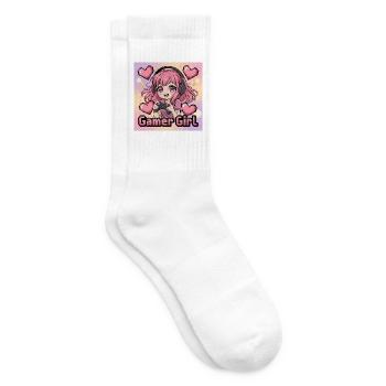 Pixel Art Gamer Mädchen Illustration - Tennissocken - Weiß - Rechts