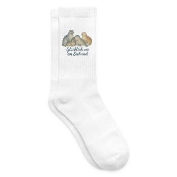 Sceaux heureux à l’aquarelle - Chaussettes de tennis - blanc - Droite