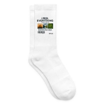 I Feel Everything: Visual Piece Barcelona - Tennis socks - white - Right