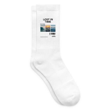 Verlorene Zeit: Miami Waves Triptychon - Tennissocken - Weiß - Rechts