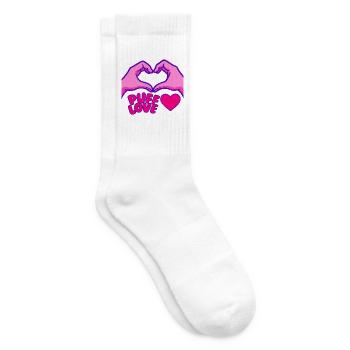 Herz Puffed Love Design und Hände - Tennissocken - Weiß - Rechts
