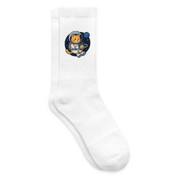 Astro Cat Coffee Break – Kawaii Space Shirt - Tennissocken - Weiß - Rechts