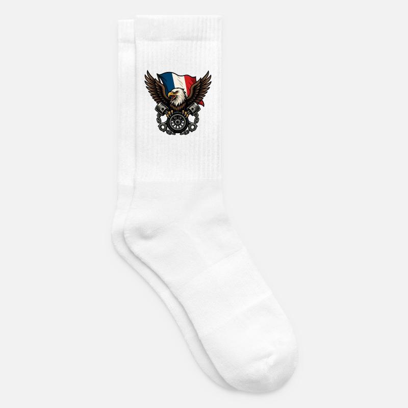 Aigle français avec drapeau - Chaussettes de tennis - blanc