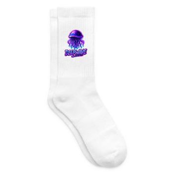 Neon Qualle Deepwave Design - Tennissocken - Weiß - Rechts