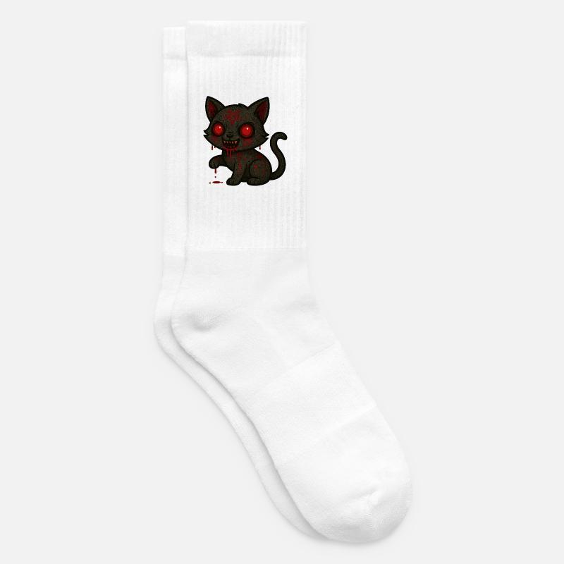 Chat Sombre Occulte - Chaussettes de tennis - blanc