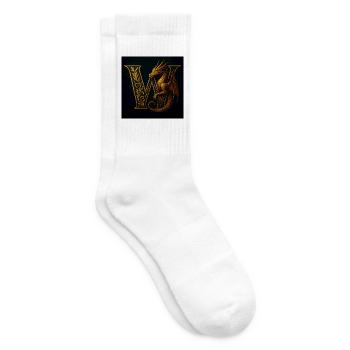 W – Ornement magique avec dragon - Chaussettes de tennis - blanc - Droite