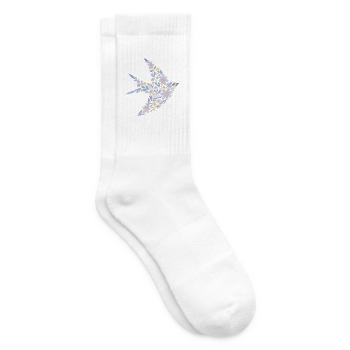 Nordic Floral - Sanftes Violett Vogel - Tennissocken - Weiß - Rechts