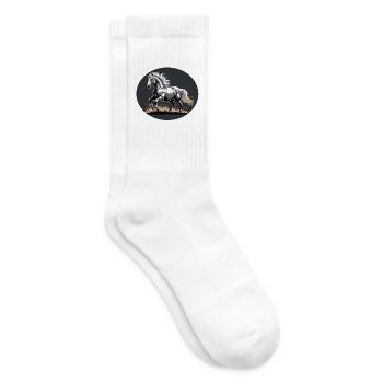 Eleganter silberner trabender Tinker Hengst - Tennissocken - Weiß - Rechts
