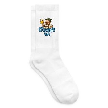 O’zapft is Volksfest, Lustiges Bayern & Bier Shirt - Tennissocken - Weiß - Rechts