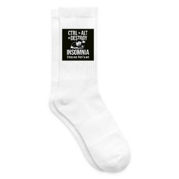Insomnia Meme Graphic Tee - Tennis socks - white - Right